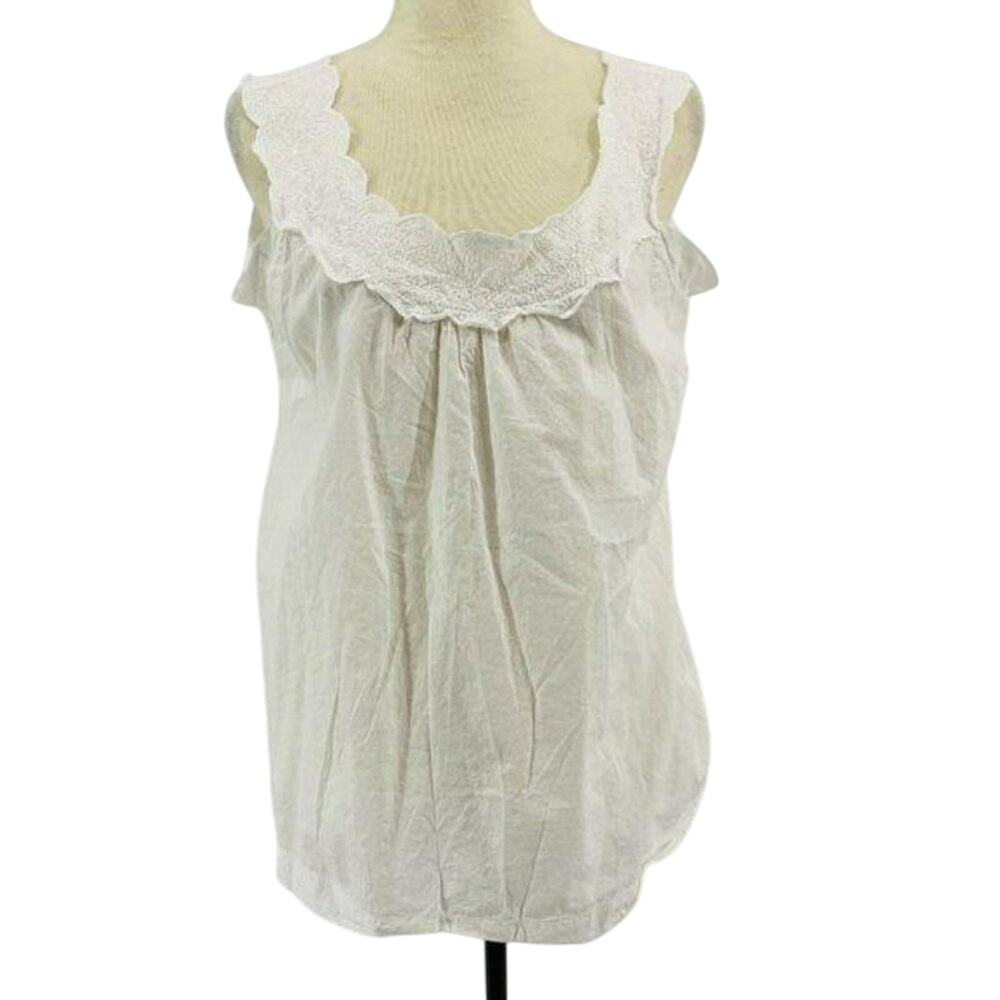 Motherhood Maternity White Eyelet Sleeveless Size Medium